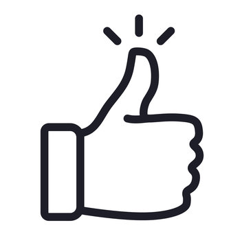 Like confirm and thumb up outline icon