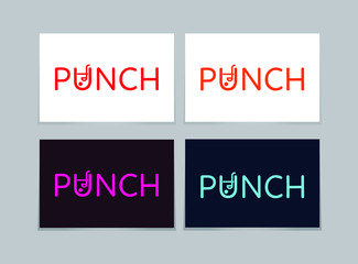 Minimal Typography Logotype Punch bowl with scoop. Minimal logo design.