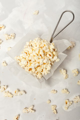 Popcorn on colored backgrounds