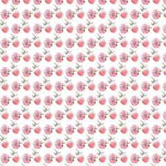 seamless floral pattern with watercolor flowers and berries in special order. Ideal for wrapping paper, fabric or print design