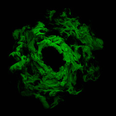 Scary green smoke.
