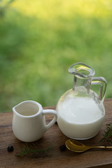 Milk jug for filling in espresso to increase the deliciousness of the drink.