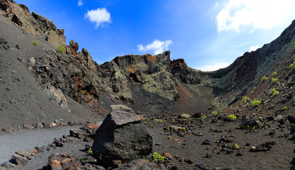 Lanzarote Kraterlandschaft, Vulkangestein, Insel Lanzarote, Kanaren, Spanien, Europa © Aggi Schmid