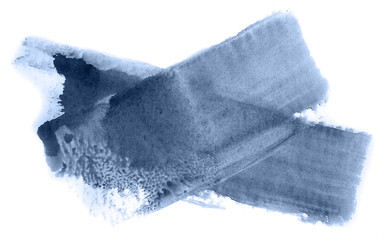 Abstract watercolor background hand-drawn on paper. Volumetric smoke elements. Navy blue color. For design, web, card, text, decoration, surfaces.