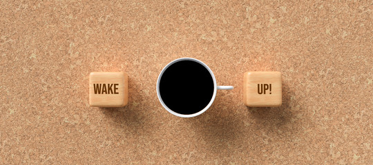 cup of coffee and cubes with text 