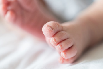 baby feet in mothers hands