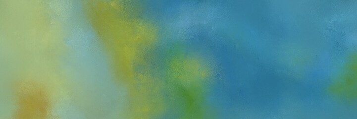 vintage horizontal banner background  with blue chill, dark sea green and olive drab color