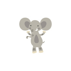 Cute cartoon elephant. Vector illustration 