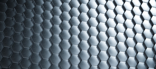 dark futuristic hexagon cylinder pattern