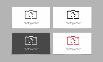 Camera conceptual logo for photographer. Vector illustration
