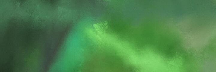 grunge horizontal background banner with sea green, dark olive green and pastel green color