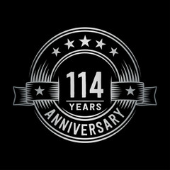 114 years anniversary celebration logotype. Vector and illustration.