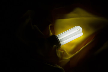 Energy saving light bulb and white light; home and work lighting.