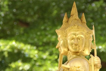 Four Faces Brahma in a Shrine