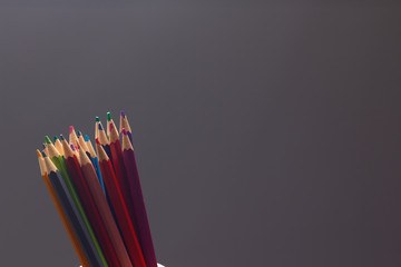 Color pencils, sharp and ready to draw and paint