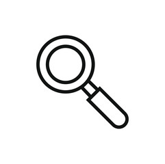 Magnifier symbol line icon. Isolated vector illustration.