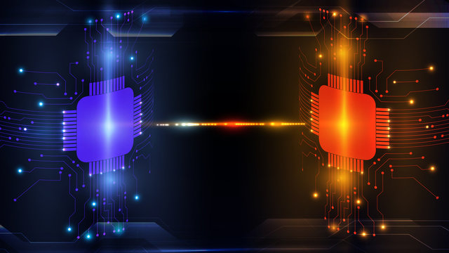 Abstract computer microprocessor circuit board vector background. EPS 10.