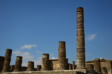 Closeup on the ruins of Pompeii