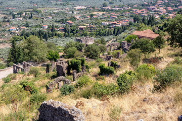 Open-air museum Mistras. The medieval city in Greece, near town Sparta.