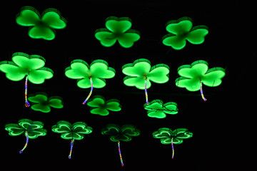 Illuminated lucky clover at the China Lights Festival in Cologne Zoo