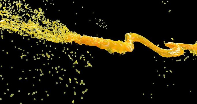 Yellow orange juice on white background. Isolated background design. Isolated realistic illustration. Juice splash realistic . Liquid splash bubble. set. orange illustration. 4k