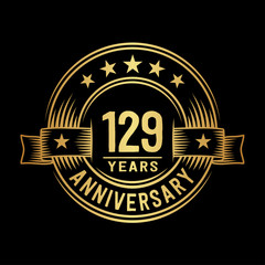 Fototapeta premium 129 years anniversary celebration logotype. Vector and illustration.