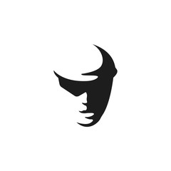 Man face. negative space. Trendy Flat style for graphic design, Web site, UI. EPS10. - Vector illustration