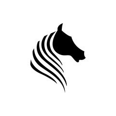 Logo with the head of a zebra. Flat zebra portrait. Trendy Flat style for graphic design, Web site, UI. EPS10. - Vector illustration © Jeyhun