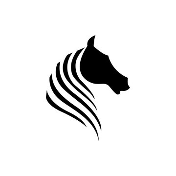 Logo with the head of a zebra. Flat zebra portrait. Trendy Flat style for graphic design, Web site, UI. EPS10. - Vector illustration