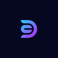 initial letter dc linked circle lowercase logo blue purple background. Trendy Flat style for graphic design, Web site, UI. EPS10. - Vector illustration