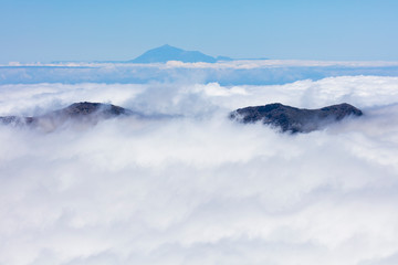 Teide volcano, Teide National Park, Tenerife island, El Paso and Garafia municipalities, La Palma island, Canary Islands, Spain, Europe, Unesco Biosphere Reserve
