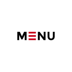 Menu icon for web. Letter Menu. Hamburger icon