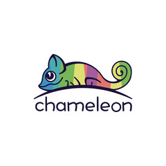 Chameleon cartoon illustration 