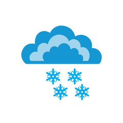 Obraz premium Symbols of clouds and snow. Abstract concept, icon. Vector illustration.