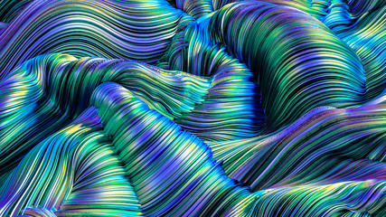 Drapery fabric with stripes. 3d illustration, 3d rendering.