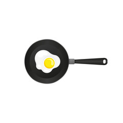 Fried egg in pan 