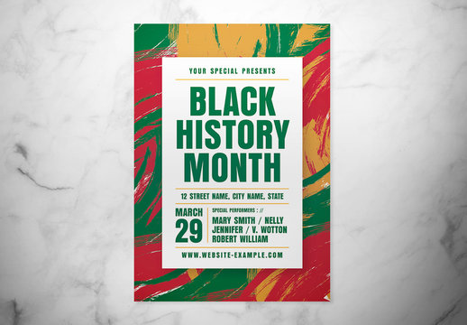Black History Month Event Flyer Layout with Abstract Background