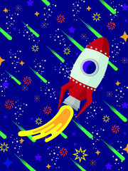 Cohete en el espacio © mobelmart