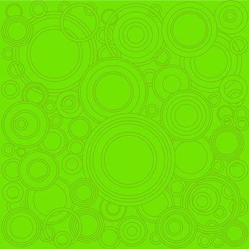 Bright Green Retro Circles Background