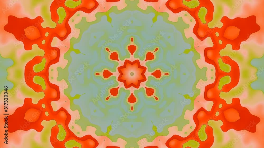 Poster abstract kaleidoscopic movement colored wave lines. 3d loop animation. 4k, uhd