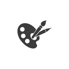 Palette with paint brush 