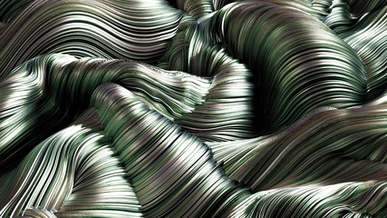 Drapery fabric with stripes. 3d illustration, 3d rendering.