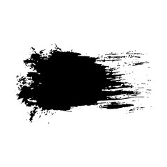 Grunge hand drawn paint brush. Vector black ink brush stroke.