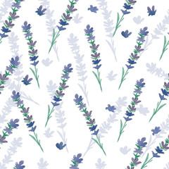 Seamless pattern of watercolor lavender flowers.Vector illustration