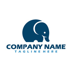 Baby elephant logo, Vector logo of a baby elephant with flat style