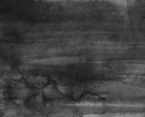 Watercolor old black and gray background texture. Dark watercolour monochrome backdrop.