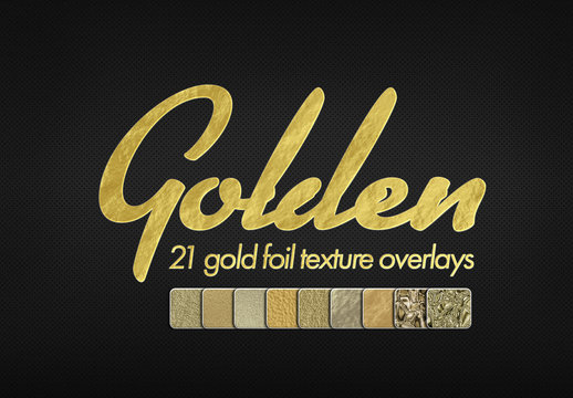 Gold Foil Texture Mockup Bundle