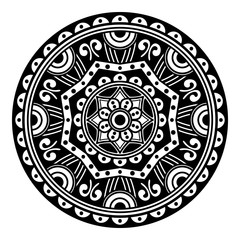 Mandala decorative round ornament. Can be used for greeting card, phone case print, etc. Hand drawn background, vector isolated on white. EPS 10 