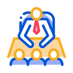 Office Meeting Icon Vector. Outline Office Meeting Sign. Isolated Contour Symbol Illustration