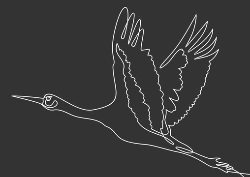 recommend clip art: Continuous line drawing stork. Template for your design works. Vector illustration.